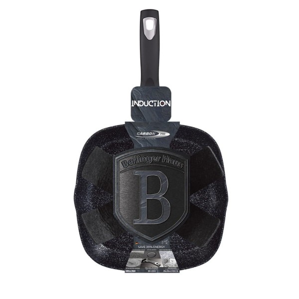 Patelnia grillowa Berlinger Haus Carbon Pro BH-6901 28x28 cm powłoka granitowa do kuchni