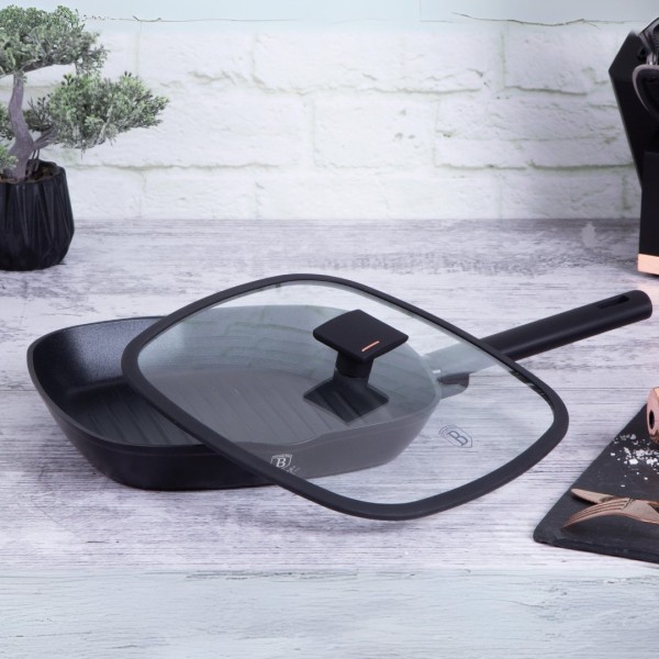 Пательня гриль BerlingerHaus Monaco Black Rose Collection BH-7093 для смаження на грилі, кухонний інвентар
