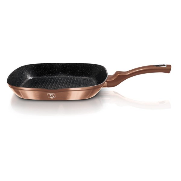 Patelnia grillowa Berlinger Haus Rose Gold Noir 28x28 cm do grillowania w domu