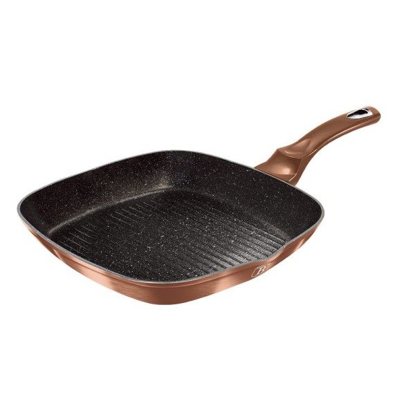 Patelnia grillowa Berlinger Haus Rose Gold Noir 28x28 cm do grillowania w domu