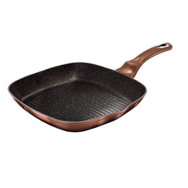 Patelnia grillowa Berlinger Haus Rose Gold Noir 28x28 cm do grillowania w domu