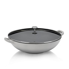 Wok, KELA Calido, żeliwny 36 cm z pokrywą 4 l — do smażenia i duszenia