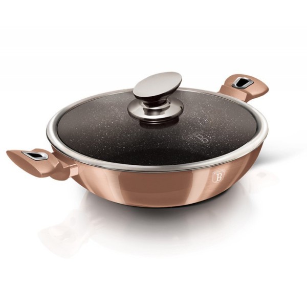 Wok, Berlinger Haus BH-7100, granitowy 30 см, Rose Gold — для смаження та вок-стир-фрайвання на плиті