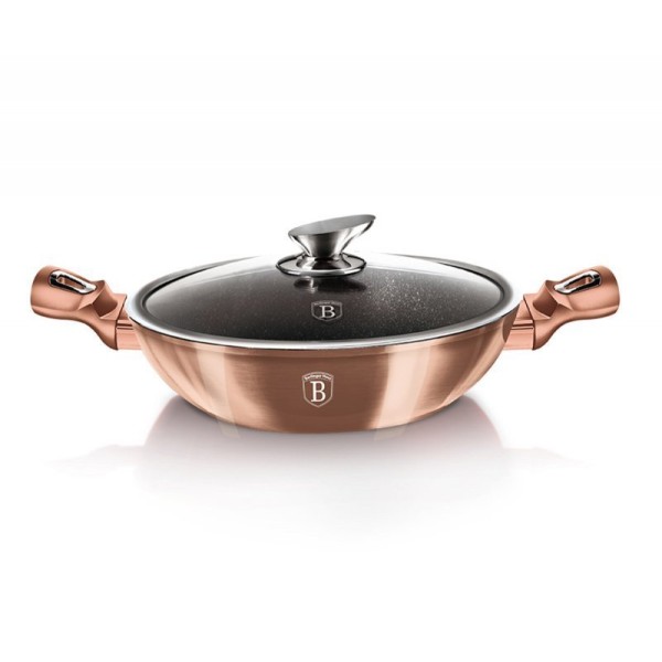 Wok, Berlinger Haus BH-7100, granitowy 30 см, Rose Gold — для смаження та вок-стир-фрайвання на плиті