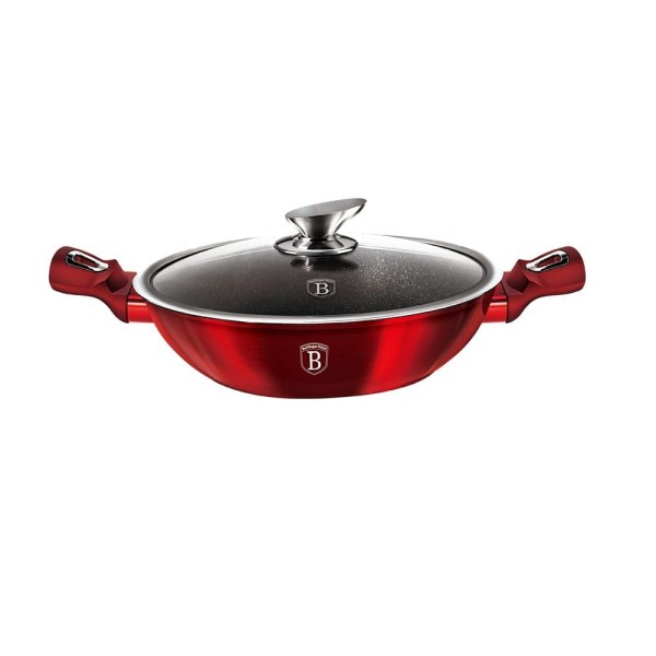 Patelnia wok Berlinger Haus Burgundy BH-7110 30 cm 4 l z powłoką granitową