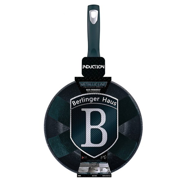 Patelnia wok Berlinger Haus Metallic Aquamarine 28 cm granitowa do smażenia
