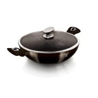 Сковорода-Вок Berlinger Haus Shiny Black BH-7115, 30 см, 4 л, з антипригарним гранітним покриттям для смаження та приготування страв