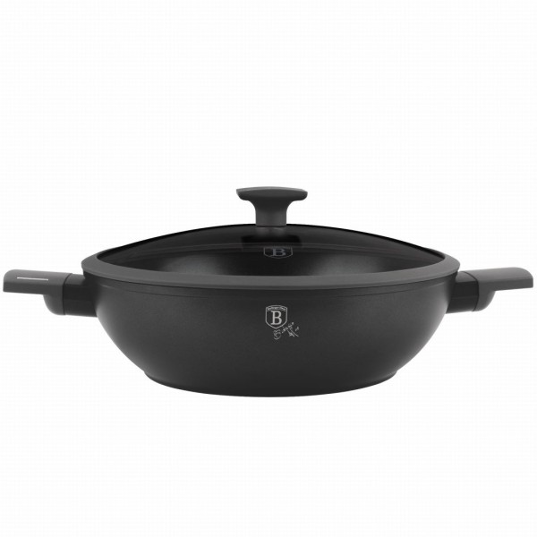 Patelnia wok Berlinger Haus Antracit BH-8125 tytanowa 30 cm z pokrywką