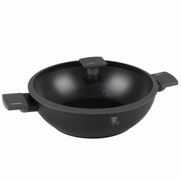 Patelnia wok Berlinger Haus Antracit BH-8125 tytanowa 30 cm z pokrywką