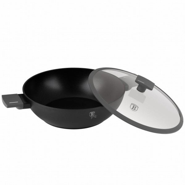 Patelnia wok Berlinger Haus Antracit BH-8125 tytanowa 30 cm z pokrywką