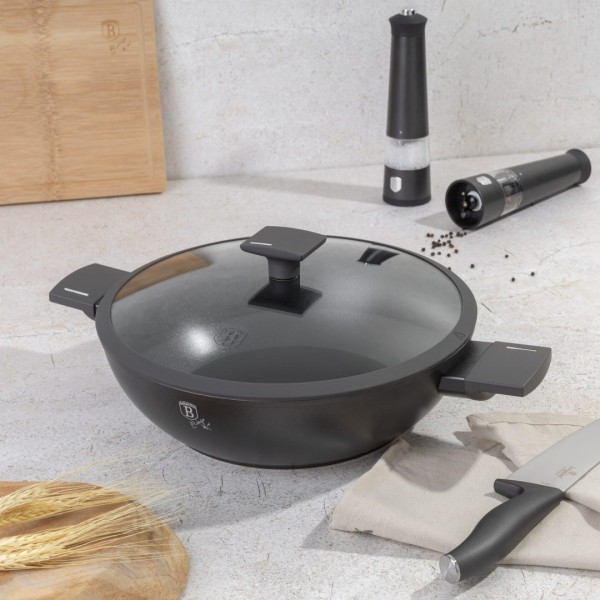 Patelnia wok Berlinger Haus Antracit BH-8125 tytanowa 30 cm z pokrywką