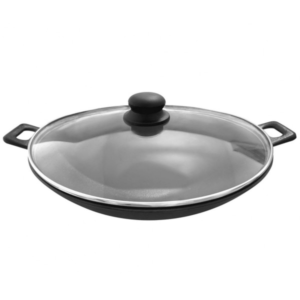 Wok, Krisberg, WOK żeliwny KS-2561, 31 см з кришкою — для смаження і вок-стир-фраю