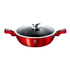 Patelnia wok Berlinger Haus Metallic Line Burgundy 32 cm granitowa 4,9 l BH-1264-N