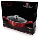 Сковорода вок Berlinger Haus Metallic Line Burgundy 32 см, 4,9 л, граніт