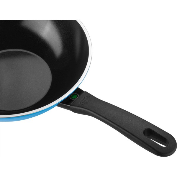 Wok Ballarini Caprera 28 cm niebieski do smażenia i przyrządzania potraw