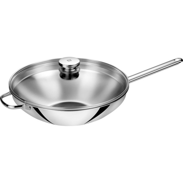Wok Zwilling Plus z pokrywką i 2 uchwytami 32 cm do gotowania w domu