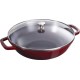 Wok żeliwny Staub 30 cm z pokrywką, grenadynowy do smażenia i duszenia