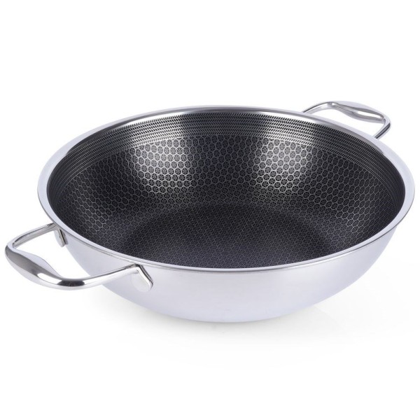 Wok patelnia, Orion COOKCELL 28 cm, stalowy nieprzywierający, indukcja