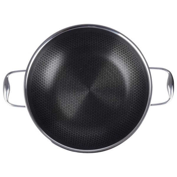 Wok patelnia, Orion COOKCELL 28 cm, stalowy nieprzywierający, indukcja