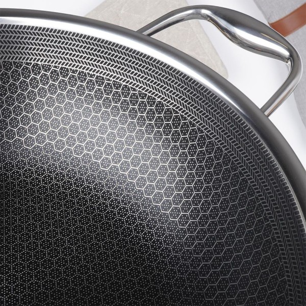 Wok patelnia, Orion COOKCELL 28 cm, stalowy nieprzywierający, indukcja