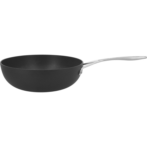 Wok Demeyere Alu Industry 3 28 cm z powłoką Duraslide do smażenia