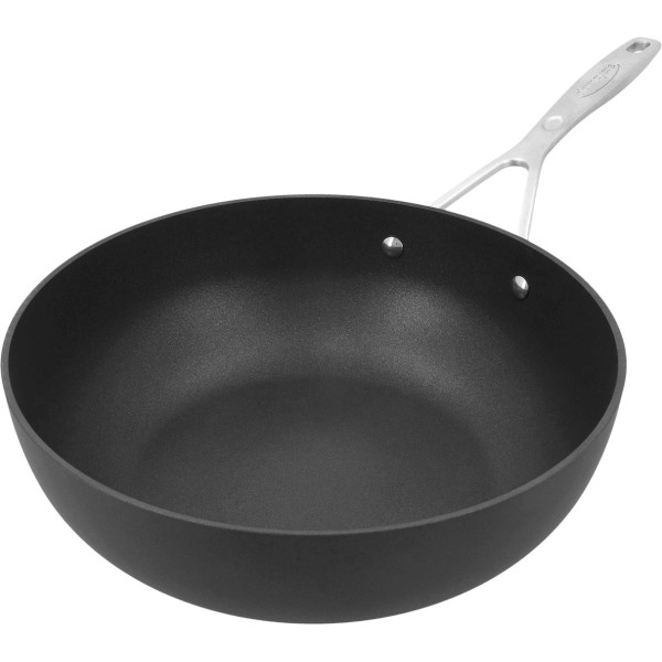 Wok Demeyere Alu Industry 3 28 cm z powłoką Duraslide do smażenia
