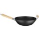 Patelnia wok stal węglowa 324 mm z drewnianymi uchwytami do kuchni