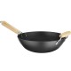 Patelnia wok stal węglowa 324 mm z drewnianymi uchwytami do kuchni