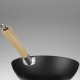 Patelnia wok stal węglowa 324 mm z drewnianymi uchwytami do kuchni
