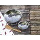 Wok żeliwny Staub 30 cm z pokrywką niebieski do smażenia i duszenia