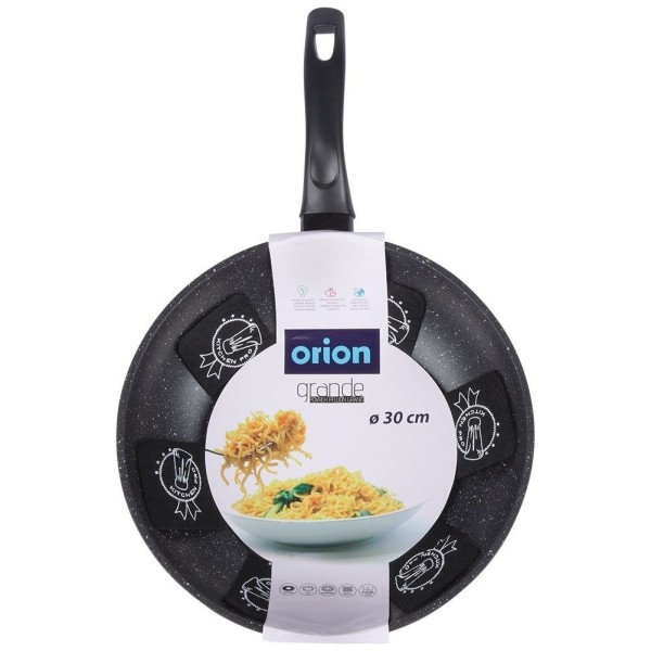 Wok patelnia, ORION Grande 30 cm, głęboka granitowa nieprzywierająca, indukcja