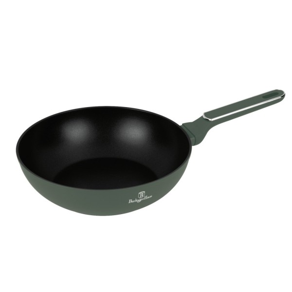 Пательня Wok BerlingerHaus BH-8158, 28 см, для смаження та вок-страв Matte Green Collection