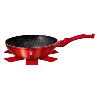 Patelnia wok Berlinger Haus Metallic Line Burgundy 28 cm granitowa