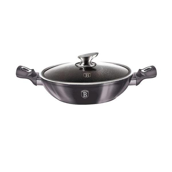 Сковорода wok Berlinger Haus Carbon Pro BH-7111 з гранітним покриттям 30 см 4 л для смаження
