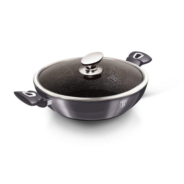 Сковорода wok Berlinger Haus Carbon Pro BH-7111 з гранітним покриттям 30 см 4 л для смаження