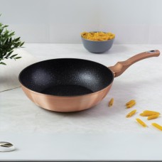 Пательня Wok BerlingerHaus BH-1512 Rose Gold 28 см з мармуровим покриттям для смаження та приготування азіатських страв
