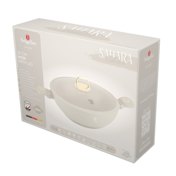Пательня Wok BerlingerHaus Sahara Collection BH-8065, 30 см з кришкою для смаження та тушкування