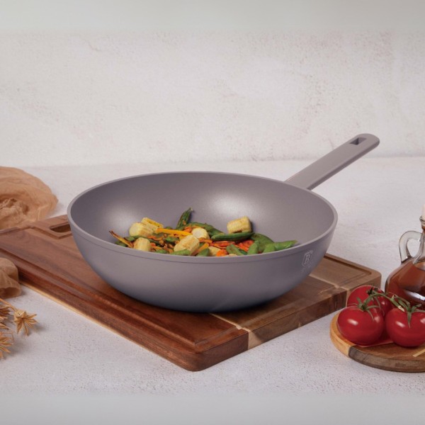 Пательня Wok BerlingerHaus Taupe BH-8093 28 см для смаження та приготування азіатських страв