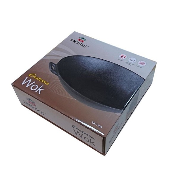 Patelnia wok KiNGHOFF KH-1109 żeliwna 31 cm do kuchni
