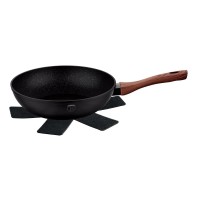 Patelnia wok Berlinger Haus Ebony Rosewood 28 cm granitowa 3,2 L do smażenia