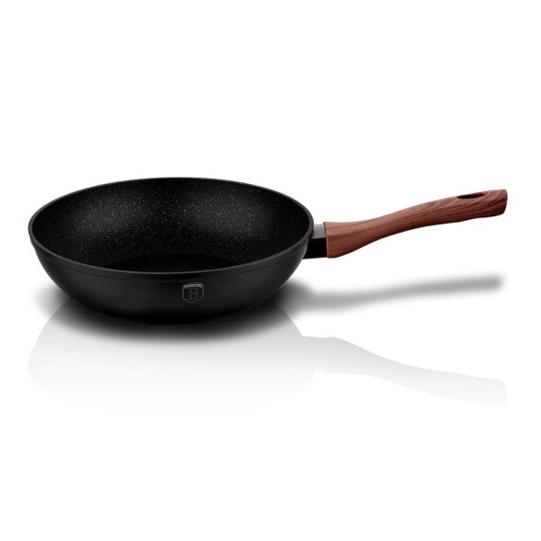 Patelnia wok Berlinger Haus Ebony Rosewood 28 cm granitowa 3,2 L do smażenia
