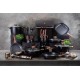 Patelnia wok Berlinger Haus Ebony Rosewood 28 cm granitowa 3,2 L do smażenia