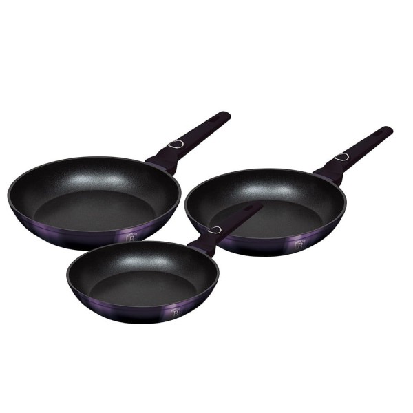 Zestaw patelni Berlinger Haus Purple Eclipse BH-7103 20/24/28 cm z powłoką tytanową 3-ele