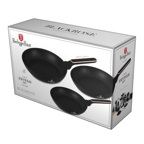 Zestaw patelni BerlingerHaus BH-8360 Black Rose Collection do gotowania