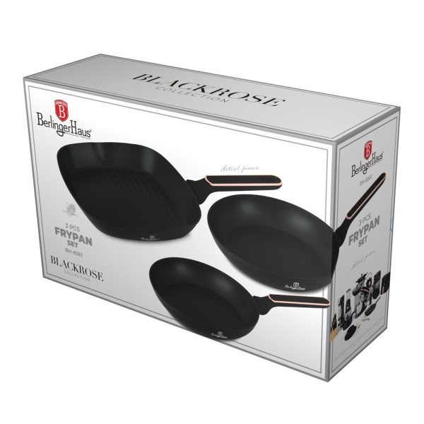 Zestaw patelni BerlingerHaus Black Rose Collection 3 sztuki
