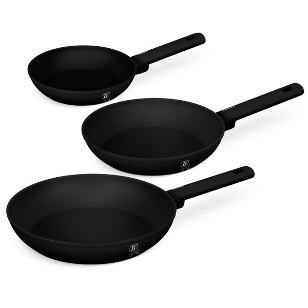 Zestaw patelni BerlingerHaus BH-8195 Matte Black, 3 elementy, do smażenia