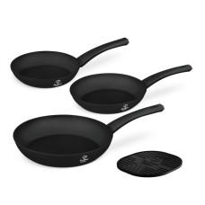 Zestaw patelni Fashion TV FTV-0044 3 szt. Matte Black Rose Gold z podkładką