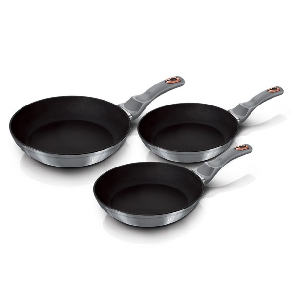 Zestaw patelni Berlinger Haus Moonlight BH-6169 granitowy 20/24/28 cm do smażenia