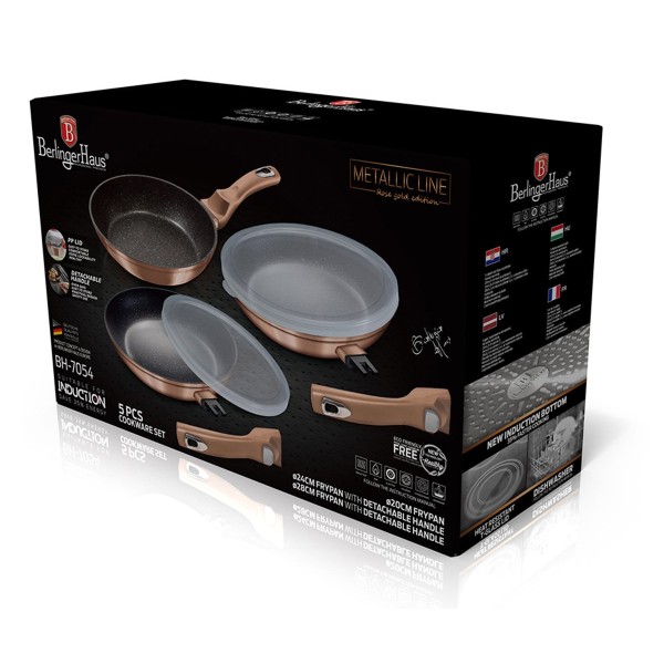Zestaw patelni granitowych BerlingerHaus BH-7054 do smażenia w kuchni