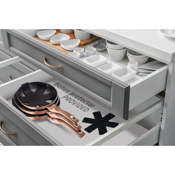 Zestaw patelni Berlinger Haus Metallic Line Rose Gold 20/24/28 cm granitowych